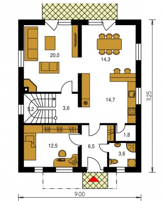 Mirror image | Floor plan of ground floor - PREMIER 155